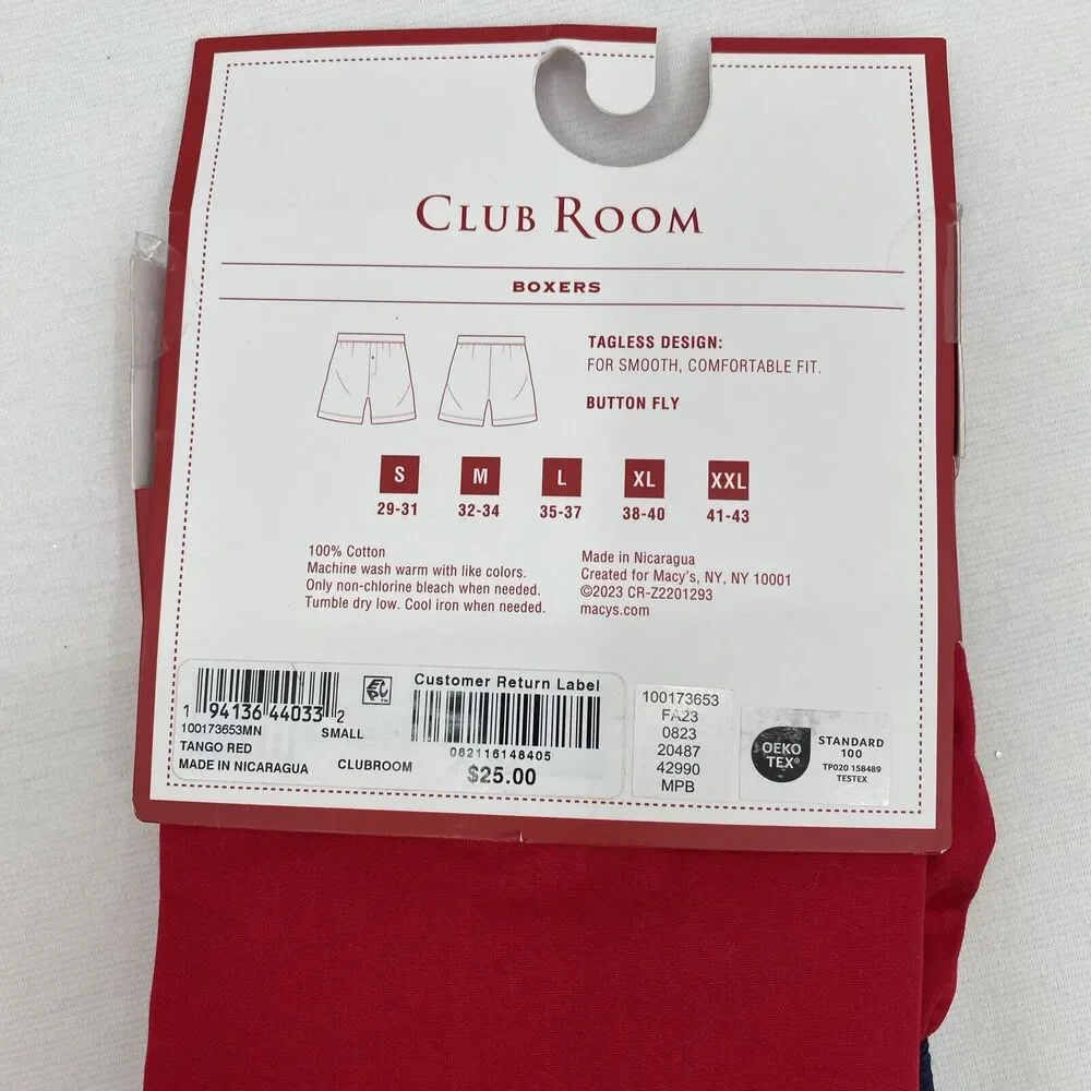 Club Room 2 Pack Holiday Christmas Lights Solid Boxer Shorts Mens S Red Blue